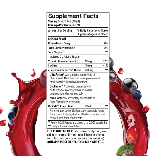 4Life Transfer Factor RioVida - Superfruit shot for immune and antioxidant support